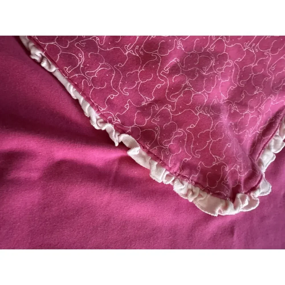 Child of Mine by Carter’s Pink Baby Blanket Satin Ruffle Elephant Security Lovey